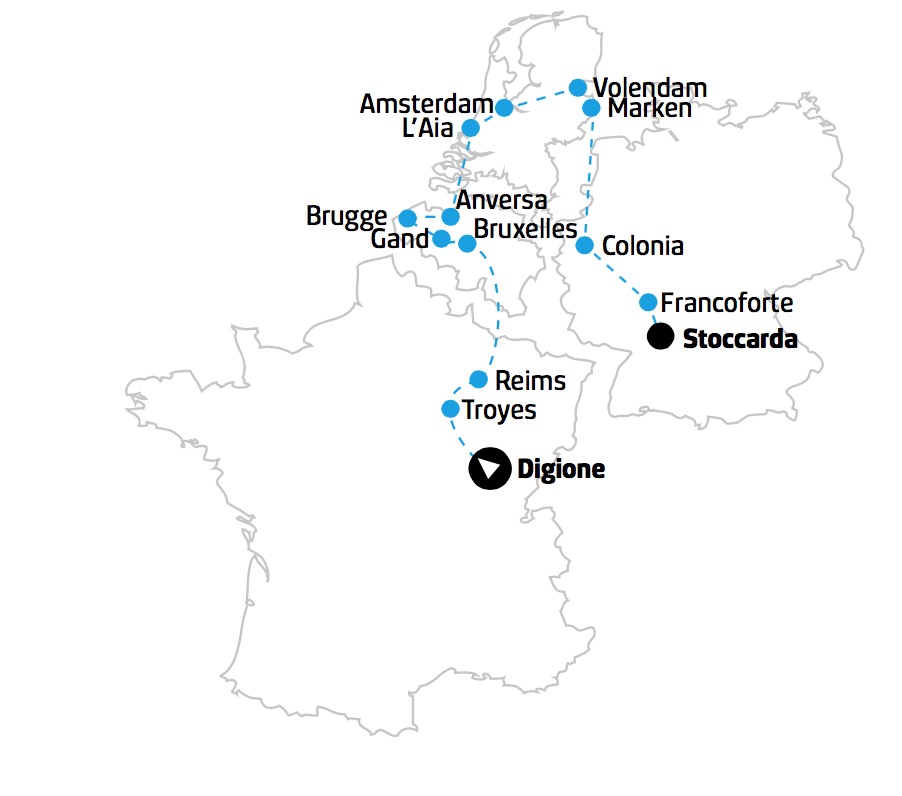 Belgio Francia mappa