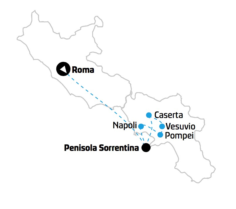 Tour Lazio e Campania mappa