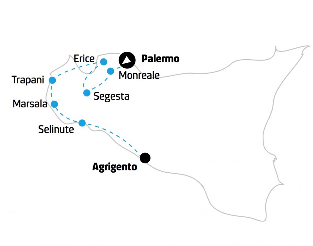 Tour Sicilia occidentale mappa