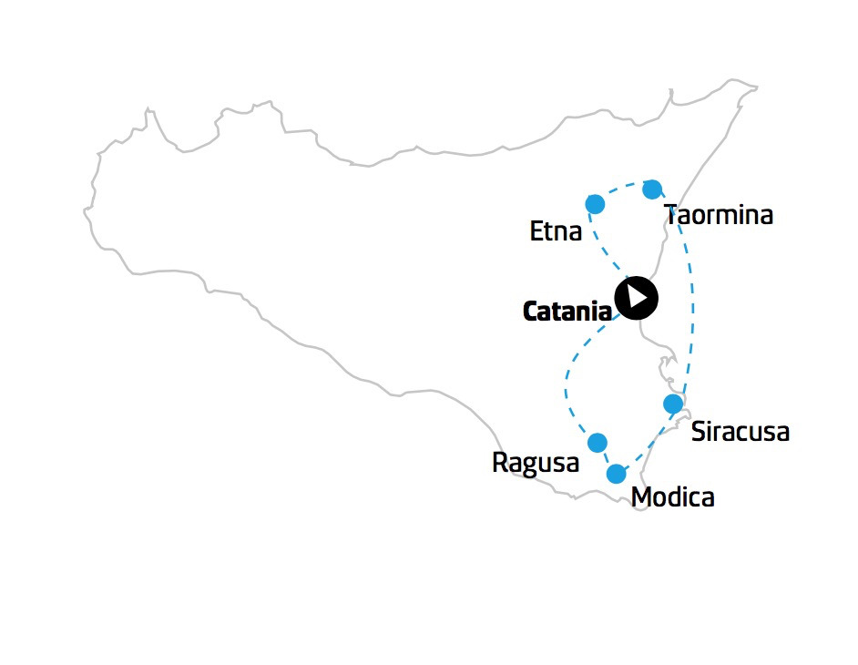 Tour Sicilia:Mappa turistica della SIcilia