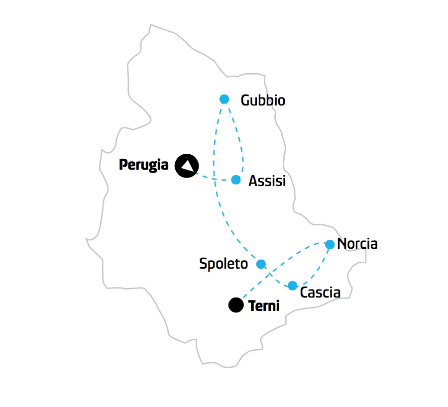Tour Umbria mappa