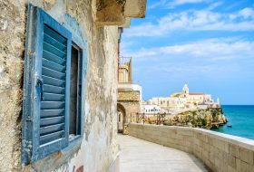 vieste gargano apulia italy window mediterranean sea village